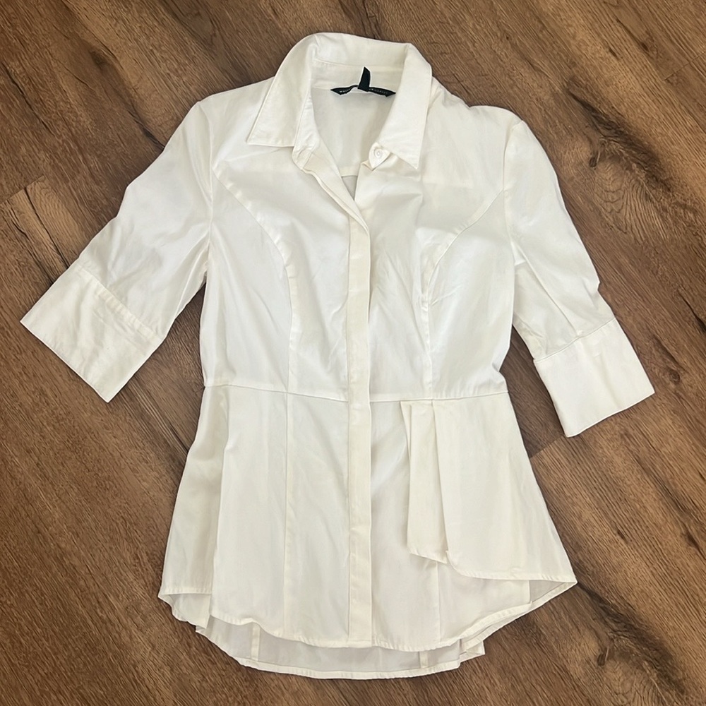 White House Black Market White Button Up Blouse